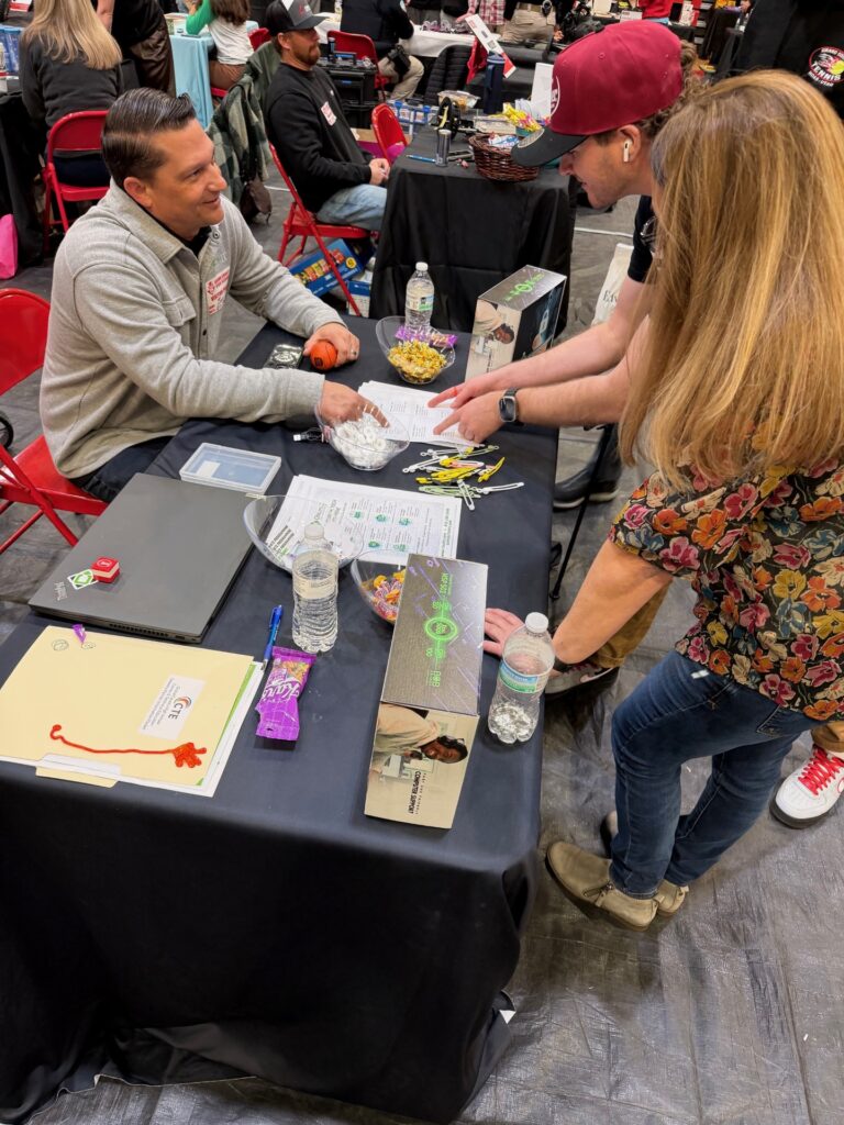 Ben and David Talking to Students